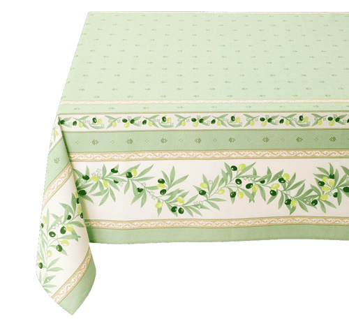 French tablecloth coated or cotton Ramatuelle Mint green - Click Image to Close